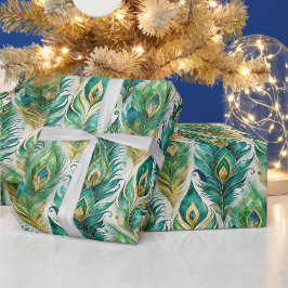 Erstellen Sie Ihre eigenen Art Deco Pfauenfedern Geschenkpapier