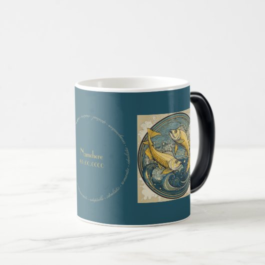 Erstellen Sie Ihre eigenen Art Nouveau Pisces Zodi Verwandlungstasse (VorderseiteRechts)