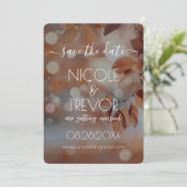 Erstellen Sie Ihre eigenen - Autumn Leaves Bokeh Save The Date (Stehend Vorderseite)