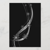 Erstellen Sie Ihre eigenen - B&W Snowflakes Ribbon Menükarte (Rückseite)