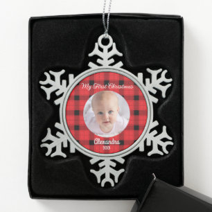 Erstellen Sie Ihre eigenen Baby-Fotos 1. Weihnacht Schneeflocken Zinn-Ornament