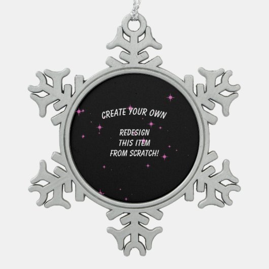 Erstellen Sie Ihre eigenen benutzerdefinierten Schneeflocken Zinn-Ornament (Vorderseite)