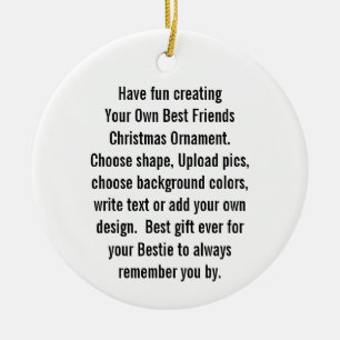 Erstellen Sie Ihre eigenen besten Freunde Weihnach Keramik Ornament