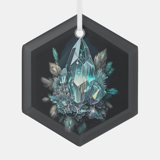 Erstellen Sie Ihre eigenen blauen Kristalle Ornament Aus Glas (Vorderseite)