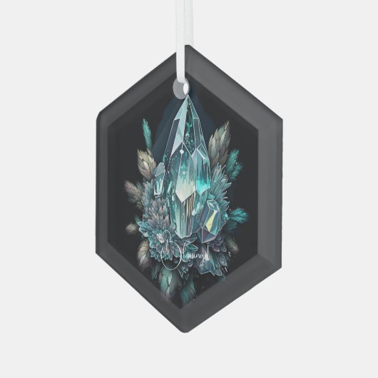 Erstellen Sie Ihre eigenen blauen Kristalle Ornament Aus Glas (Vorderseite Links)