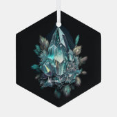 Erstellen Sie Ihre eigenen blauen Kristalle Ornament Aus Glas (Rückseite)