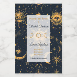 Erstellen Sie Ihre eigenen Blue Gold Celestis Moon Weinetikett