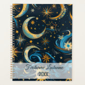 Erstellen Sie Ihre eigenen Blue & Gold Sun Moon &  Planer (Vorderseite)