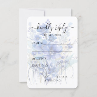 Erstellen Sie Ihre eigenen Blue Indigo Wasserfarbe RSVP Karte