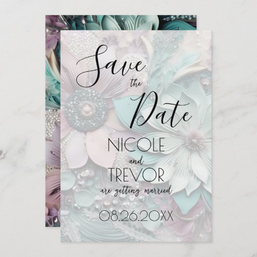 Erstellen Sie Ihre eigenen Blume - Papier Save The Date (Vorne/Hinten)