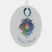 Erstellen Sie Ihre eigenen Boho Feathers, Moon & S Ornament Aus Glas (Vorderseite Rechts)