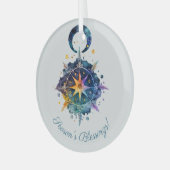 Erstellen Sie Ihre eigenen Boho Feathers, Moon & S Ornament Aus Glas (Vorderseite links)