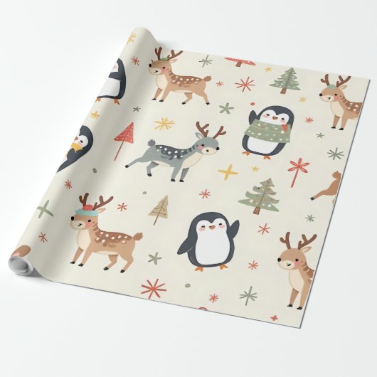 Erstellen Sie Ihre eigenen Boho Weihnachten Kawaii Geschenkpapier (Ungerollt)