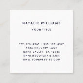 Erstellen Sie Ihre eigenen botanischen Blätter   Quadratische Visitenkarte (Rückseite)