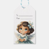 Erstellen Sie Ihre eigenen Brünetten Blauen Engel Geschenkanhänger (Vorderseite)