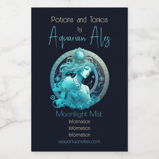 Erstellen Sie Ihre eigenen Celestial Aquarius Zodi Weinetikett (Einzelnes Label)
