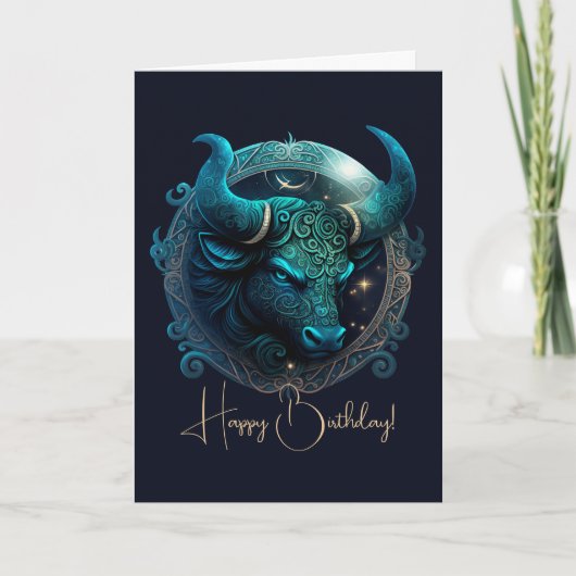 Erstellen Sie Ihre eigenen Celestial Taurus Zodiac Feiertagskarte (Vorderseite)