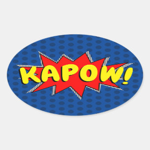 Erstellen Sie Ihre eigenen Comic Book Sound Effect Ovaler Aufkleber