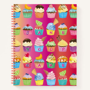 Erstellen Sie Ihre eigenen Cupcake Monogram Köstl Notizbuch