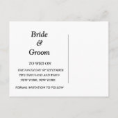 Erstellen Sie Ihre eigenen Datumskarten. Ankündigungspostkarte (Rückseite)