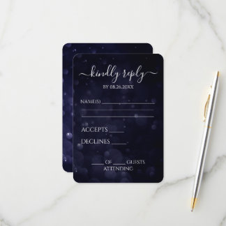 Erstellen Sie Ihre eigenen Deep Blue Bokeh Waters RSVP Karte