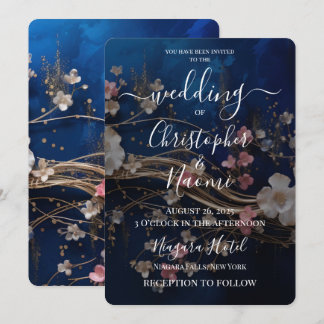 Erstellen Sie Ihre eigenen Deep Blue Scatter-Blume Einladung