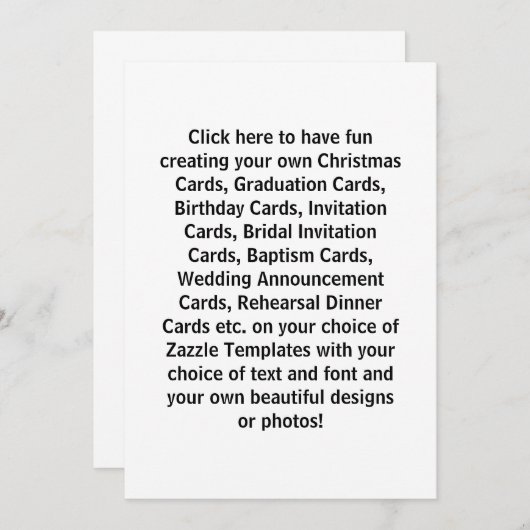 Erstellen Sie Ihre eigenen Designkarten und Einlad Einladung (Vorne/Hinten)