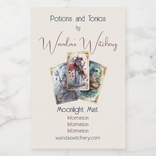 Erstellen Sie Ihre eigenen drei Tarot-Karten Weinetikett (Einzelnes Label)