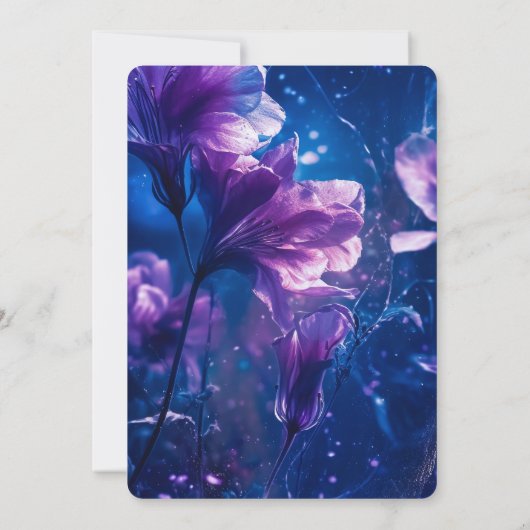 Erstellen Sie Ihre eigenen dunkelblauen und violet Einladung (Rückseite)