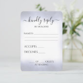 Erstellen Sie Ihre eigenen dunklen Indidigo Blue E RSVP Karte (Stehend Vorderseite)