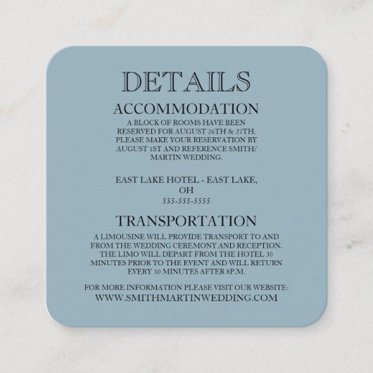 Erstellen Sie Ihre eigenen - Dusty Blue Begleitkarte (Vorderseite)