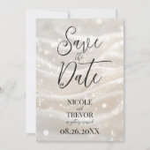 Erstellen Sie Ihre eigenen eigenen, eigenen Elfenb Save The Date (Vorderseite)