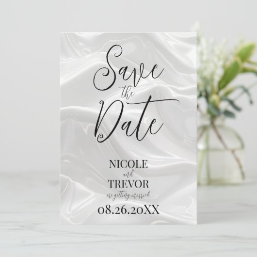 Erstellen Sie Ihre eigenen, eigenen, eigenen Weißw Save The Date (Stehend Vorderseite)