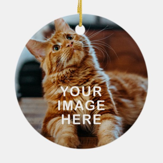 Erstellen Sie Ihre eigenen einfachen 2-Foto Weihna Keramik Ornament (Hinten)