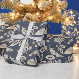 Erstellen Sie Ihre eigenen eleganten Blue & Gold F Geschenkpapier
