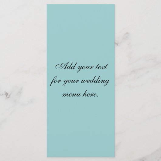 Erstellen Sie Ihre eigenen eleganten Hochzeitskart Menükarte (Vorderseite)