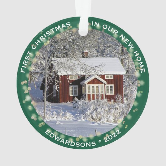 Erstellen Sie Ihre eigenen ersten Weihnachten auf Ornament (Rückseite)