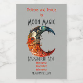 Erstellen Sie Ihre eigenen farbigen 3D-Flora Boho  Weinetikett