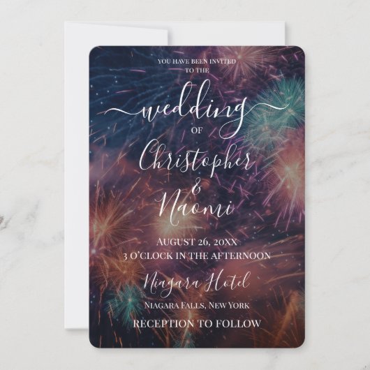 Erstellen Sie Ihre eigenen farbigen Fireworks Einladung (Vorderseite)