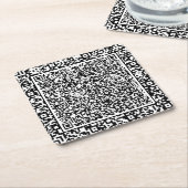 Erstellen Sie Ihre eigenen farbigen QR-Code-Papier Rechteckiger Pappuntersetzer (angewinkelt)