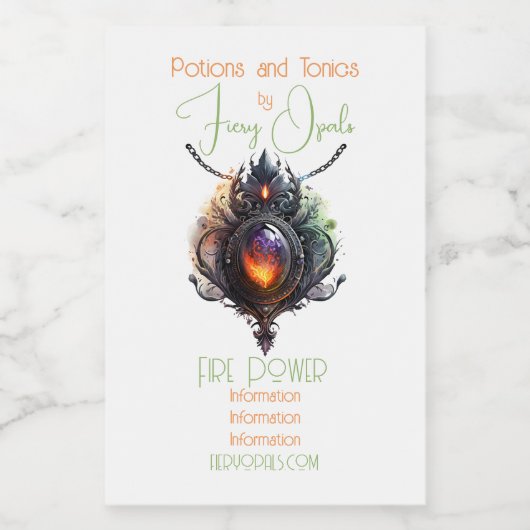 Erstellen Sie Ihre eigenen Feuerschutzkleidung. Lebensmitteletikett (Einzelnes Label)