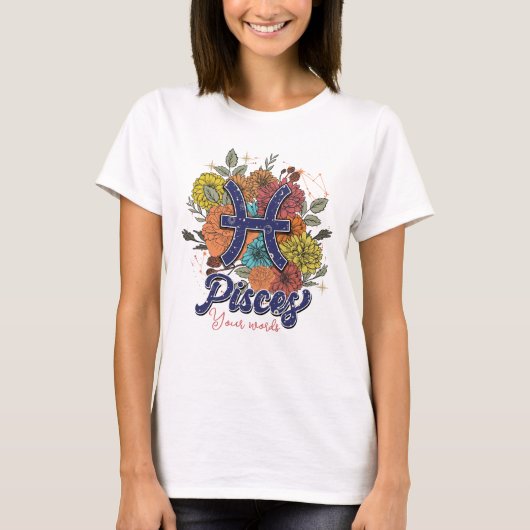 Erstellen Sie Ihre eigenen Fische Zodiac-Blume T-Shirt (Vorderseite)