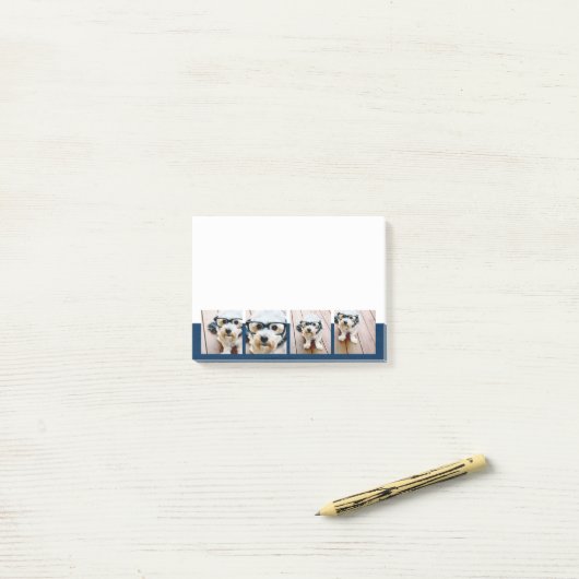 Erstellen Sie Ihre eigenen Foto Collage Navy 4 Bil Post-it Klebezettel (Auf Schreibtisch)