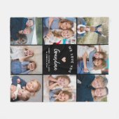 Erstellen Sie Ihre eigenen Foto Collage Oma Schwar Fleecedecke (Vorderseite (Horizontal))