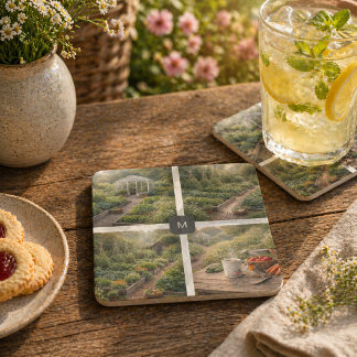 Erstellen Sie Ihre eigenen Gartenfotos mit Monogra Steinuntersetzer