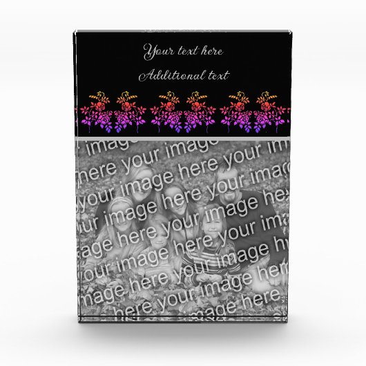 Erstellen Sie Ihre eigenen, gefestigten Rose Perso Fotoblock (Vorderseite)