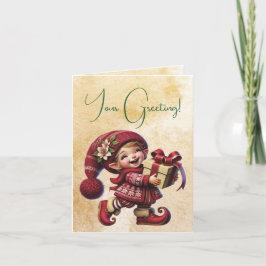 Erstellen Sie Ihre eigenen glücklichen Vintage Wei Feiertagskarte