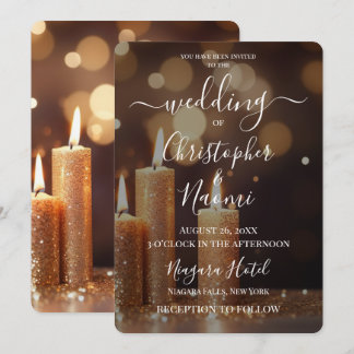 Erstellen Sie Ihre eigenen Gold-Bokeh-Kerzen Einladung