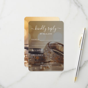 Erstellen Sie Ihre eigenen - Gold Bokeh Wedings Ri RSVP Karte
