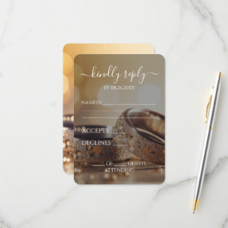 Erstellen Sie Ihre eigenen - Gold Bokeh Wedings Ri RSVP Karte